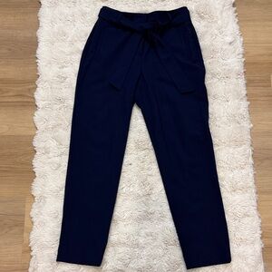 Halogen Navy Ankle Pants with Tie Waist